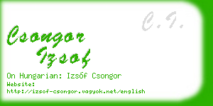 csongor izsof business card